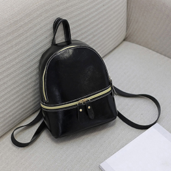 WMNS Patent Leather Backpack - Round Top / Hanging Strap